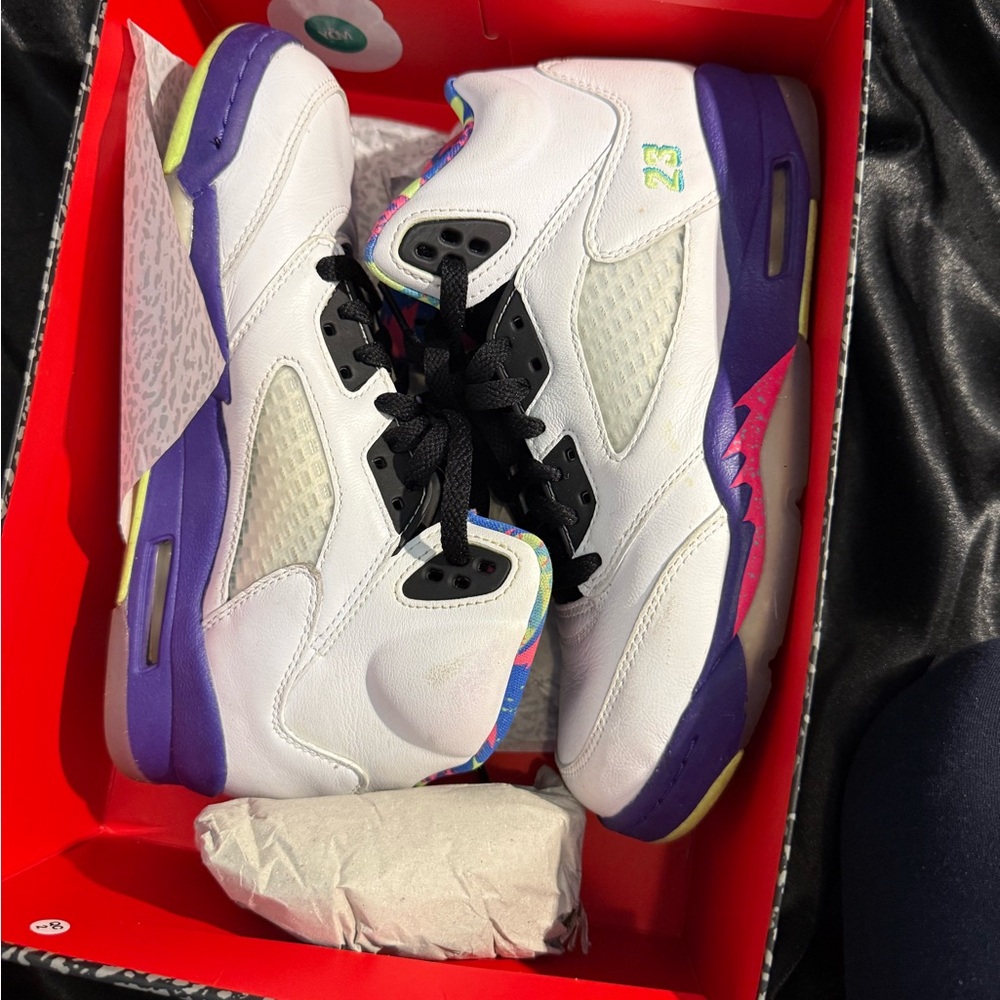 Jordan White and Purple Sneakers